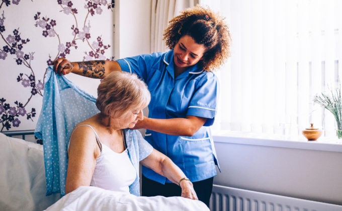 Lumina Curated Photography; Hospice Nurse Dressing