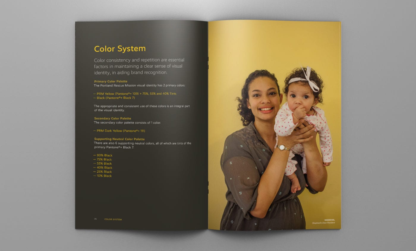 Portland-Rescue-Mission Brand Guidelines; Color System
