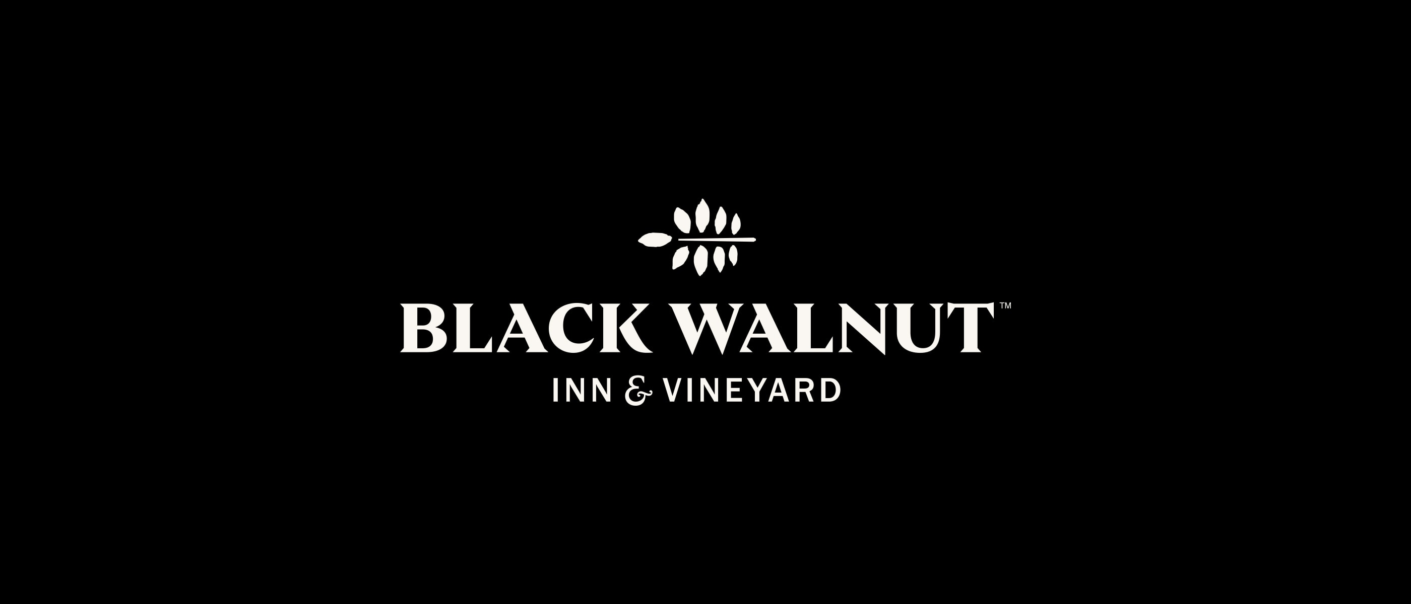 Black Walnut Hospitality Logo Design Reversed