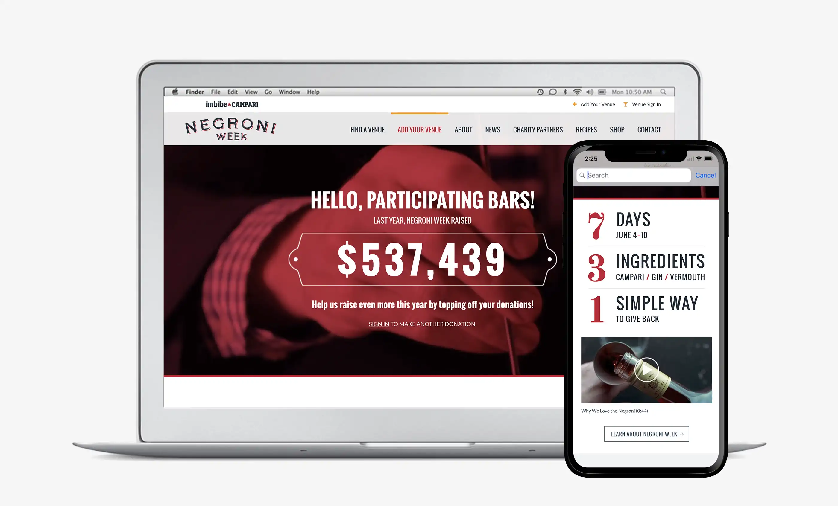 Negroni Week Website Home