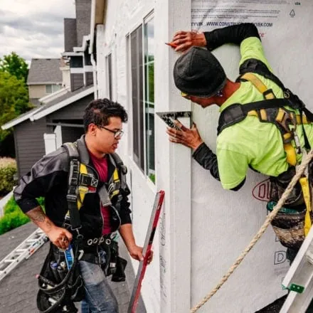 DaBella Environmental Portraits; Contractor Measuring