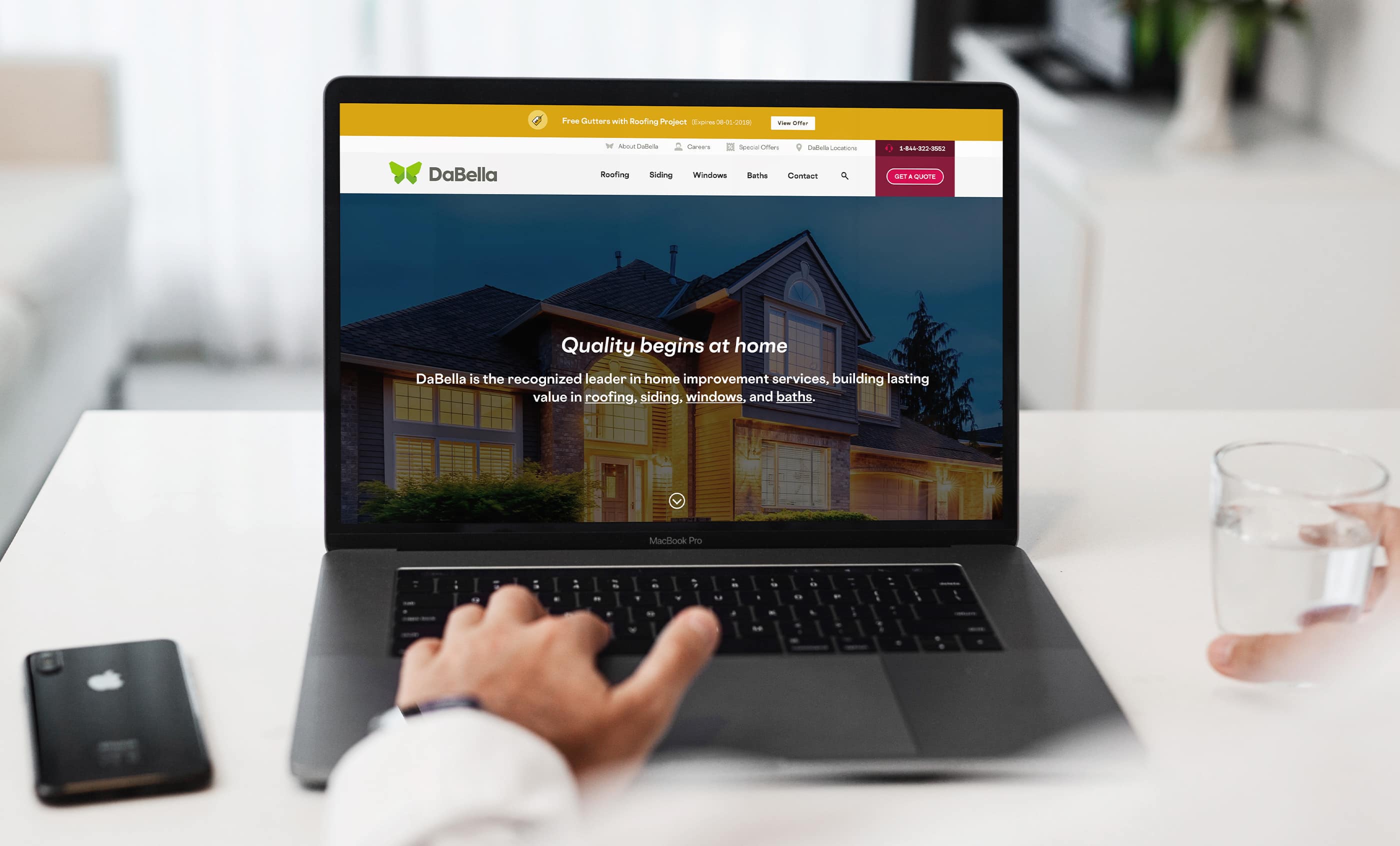 DaBella Website Macbook, Home Page