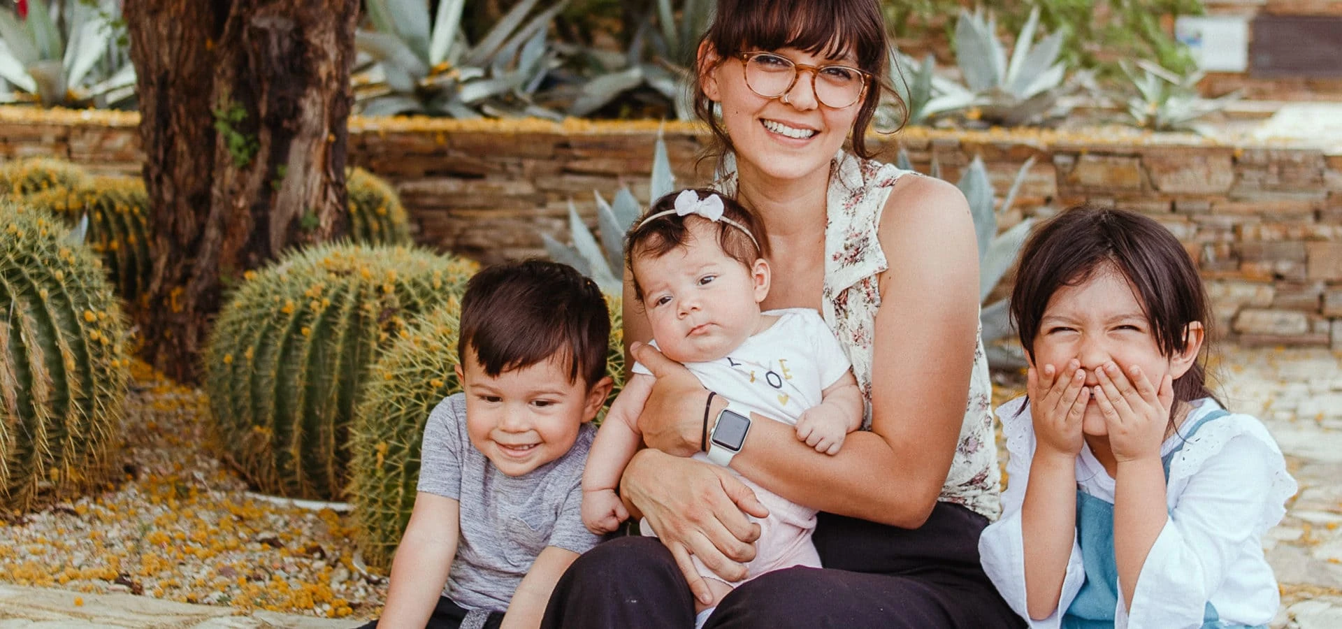 Nonprofit Brand Strategy for Desert Botanical Garden; Chicana mom and three children