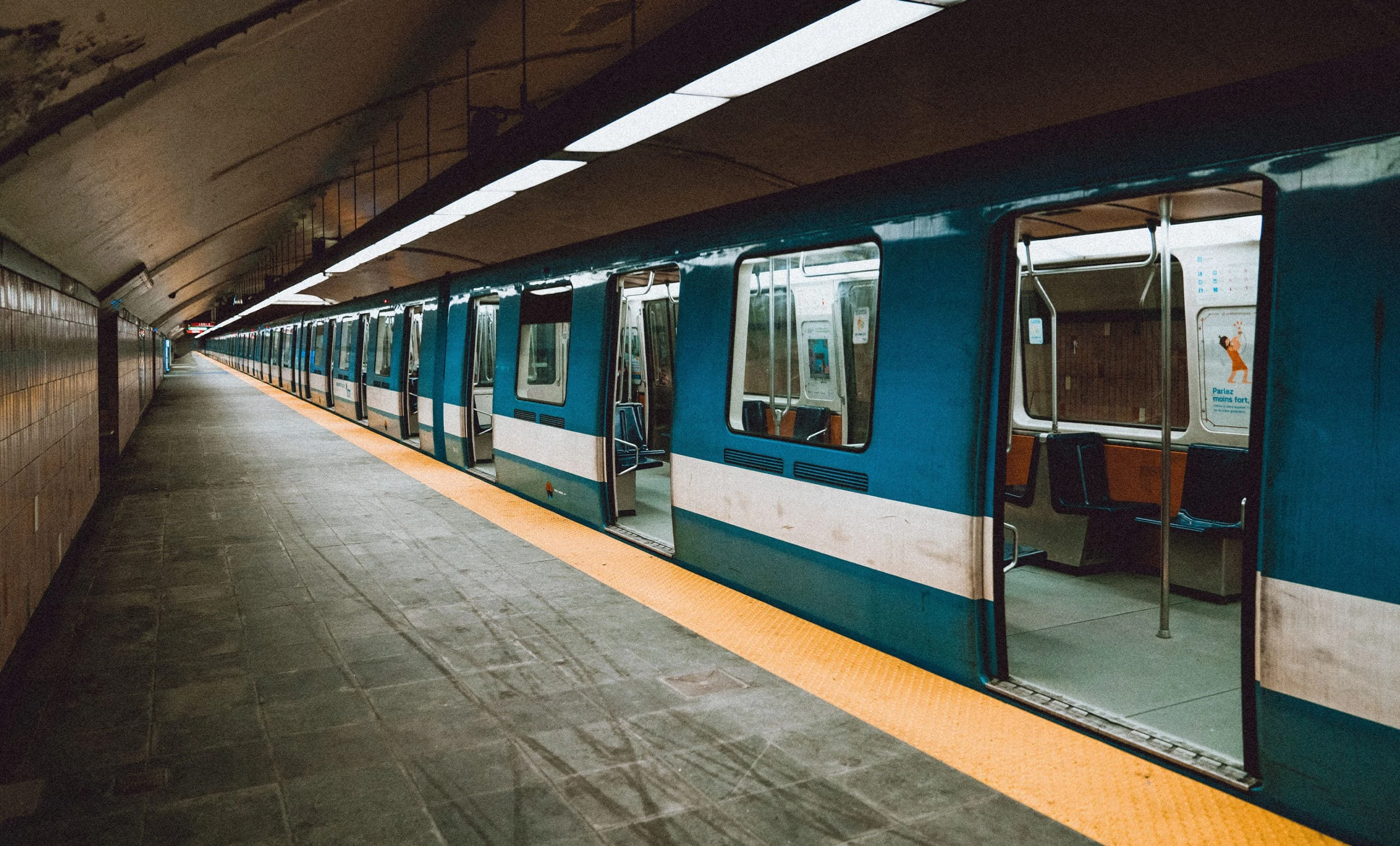 Empty subway amidst social distancing orders in response to COVID-19 novel Corona virus pandemic