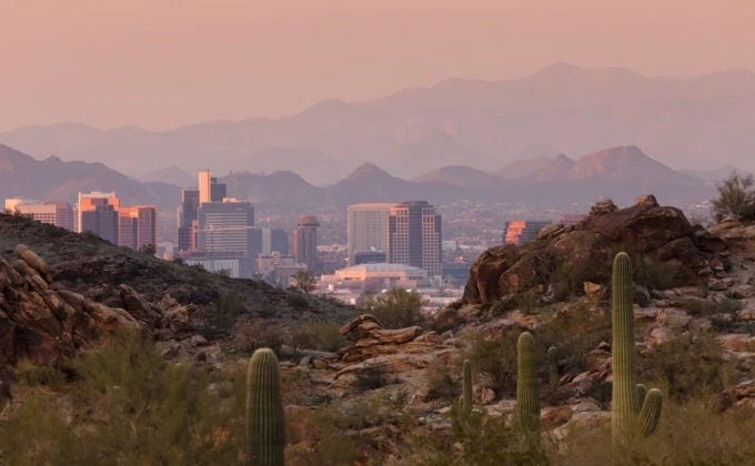 Image of Phoenix Desert and City Skyline