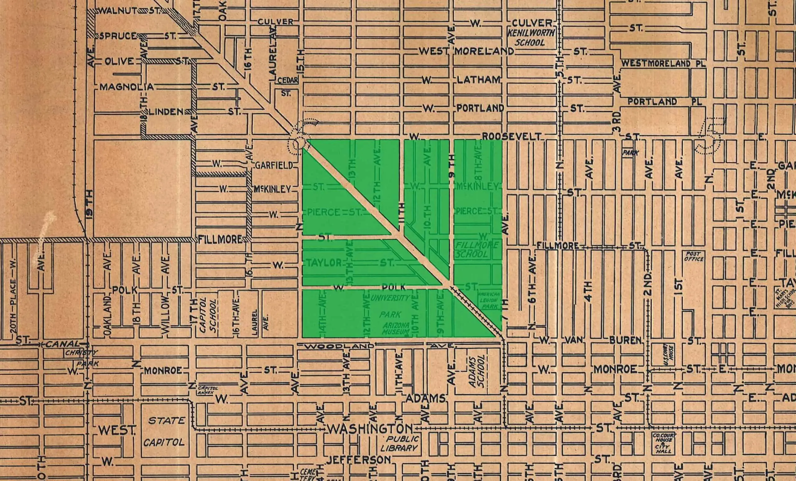 Phoenix Map Overlay—Inspiration for the Trellis Symbol